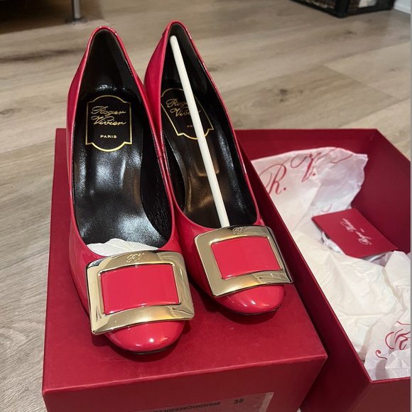 authentic roger vivier 35 belle de nuit camelia - Picture 1 of 9